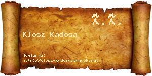 Klosz Kadosa névjegykártya